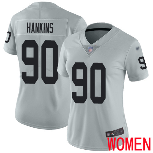 Oakland Raiders Limited Silver Women Johnathan Hankins Jersey NFL Football 90 Inverted Legend Jersey